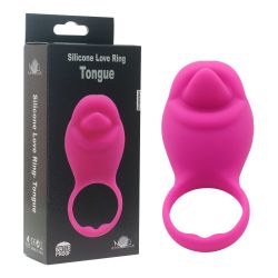 Silicone LOVE ring Tongue,silikonový erekční kroužek na penis, nabíjecí, voděodolný