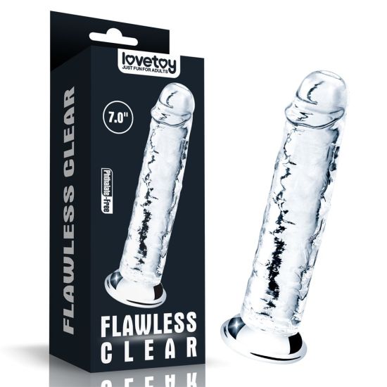 Flawless Clear, číre dildo 18 cm