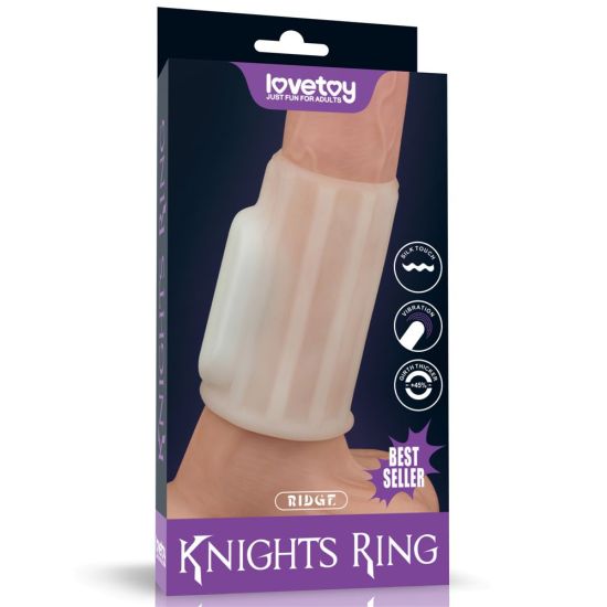 Vibrační návlek na penis Ridge Knights (bílý)