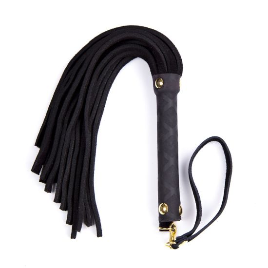 Dútky Sexys Bondage Gold Flogger, čierna, 27 cm